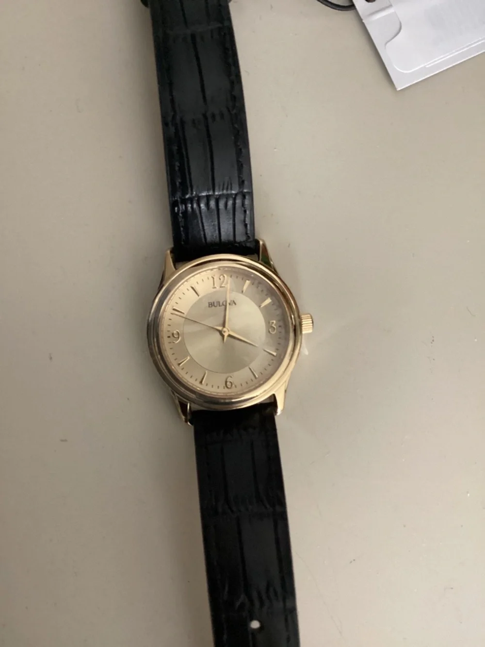 Bulova strap gold sweep